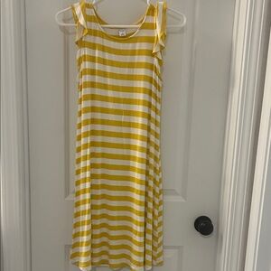 Old Navy Yellow and White Striped Sleeveless Dress